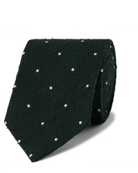 Cravatta a pois verde scuro di Drake's