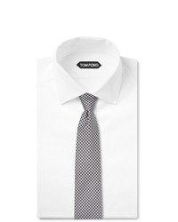 Cravatta a quadretti bianca e blu scuro di Tom Ford