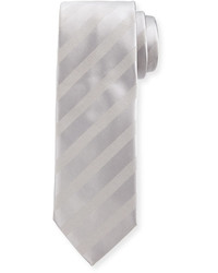 Cravatta a righe orizzontali argento