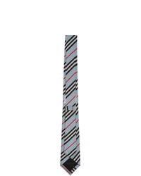 Cravatta a righe orizzontali azzurra di Burberry