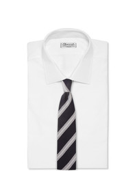 Cravatta a righe orizzontali blu scuro e bianca di Brioni