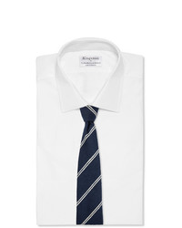 Cravatta a righe orizzontali blu scuro e bianca di Kingsman
