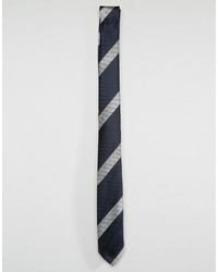 Cravatta a righe orizzontali blu scuro di Asos