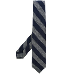 Cravatta a righe orizzontali blu scuro di Barba
