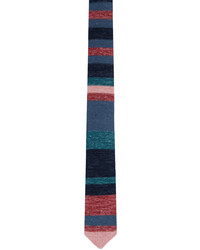 Cravatta a righe orizzontali blu scuro di Engineered Garments