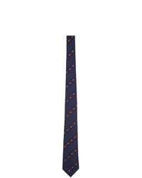 Cravatta a righe orizzontali blu scuro di Gucci