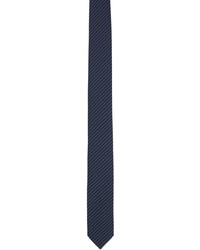Cravatta a righe orizzontali blu scuro di Hugo