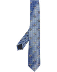 Cravatta a righe orizzontali blu di Gucci