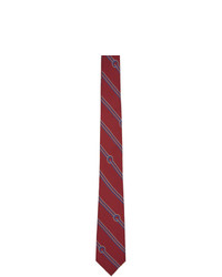 Cravatta a righe orizzontali bordeaux di Gucci