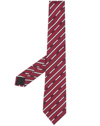 Cravatta a righe orizzontali bordeaux di Moschino