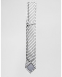 Cravatta a righe orizzontali grigia di Asos