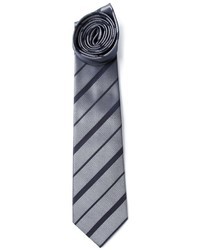 Cravatta a righe orizzontali grigia di Giorgio Armani