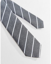 Cravatta a righe orizzontali grigia di Selected