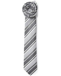 Cravatta a righe orizzontali grigia di Jil Sander