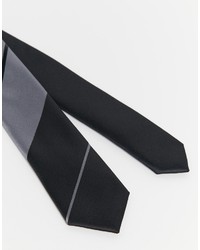 Cravatta a righe orizzontali grigio scuro di Asos