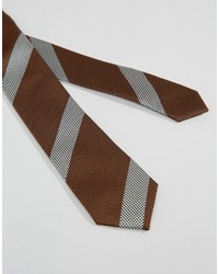 Cravatta a righe orizzontali marrone di Asos