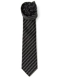 Cravatta a righe orizzontali nera e bianca di Dolce & Gabbana