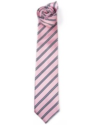 Cravatta a righe orizzontali rosa di Ermenegildo Zegna