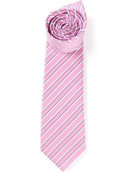 Cravatta a righe orizzontali rosa di Gucci