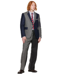 Cravatta a righe orizzontali rossa e blu scuro di Thom Browne