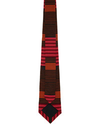 Cravatta a righe orizzontali rossa di Anna Sui