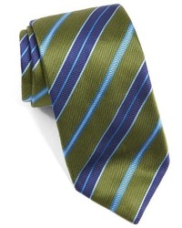 Cravatta a righe orizzontali verde oliva