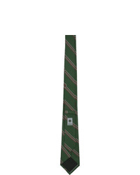 Cravatta a righe orizzontali verde scuro di Gucci