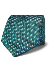 Cravatta a righe orizzontali verde di Charvet