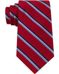 Cravatta a righe verticali bianca e rossa e blu scuro