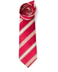Cravatta a righe verticali bianca e rossa