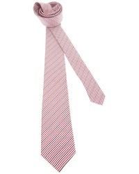 Cravatta a righe verticali bianca e rossa di Saint Laurent