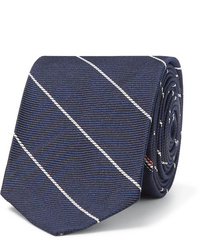 Cravatta a righe verticali blu scuro e bianca di Thom Browne