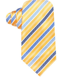 Cravatta a righe verticali blu scuro e gialla