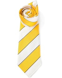 Cravatta a righe verticali gialla di Paul Smith