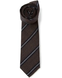 Cravatta a righe verticali marrone scuro di Brunello Cucinelli
