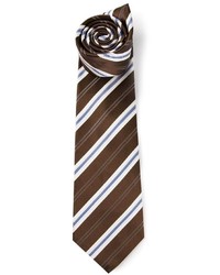 Cravatta a righe verticali marrone di Kiton