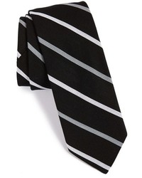 Cravatta a righe verticali nera e bianca