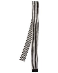 Cravatta a righe verticali nera e bianca di Saint Laurent