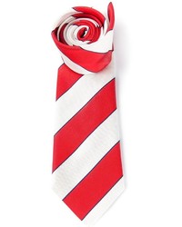 Cravatta a righe verticali rossa e bianca di Paul Smith