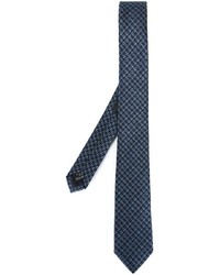 Cravatta con motivo pied de poule blu scuro di Z Zegna