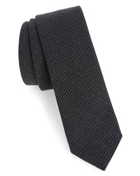 Cravatta con motivo pied de poule grigio scuro