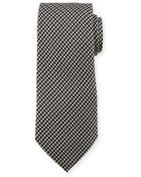 Cravatta con motivo pied de poule nera