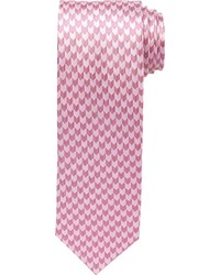 Cravatta con motivo pied de poule rosa