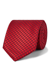 Cravatta con motivo pied de poule rossa di Charvet