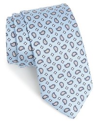 Cravatta con stampa cachemire azzurra