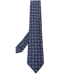 Cravatta con stampa cachemire blu scuro di Etro