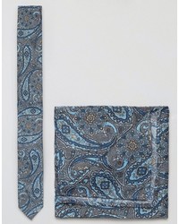 Cravatta con stampa cachemire blu di Asos