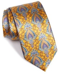 Cravatta con stampa cachemire gialla
