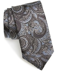 Cravatta con stampa cachemire grigio scuro