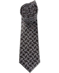 Cravatta con stampa cachemire nera di Canali